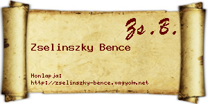 Zselinszky Bence névjegykártya