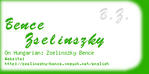 bence zselinszky business card